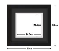 Black Frame with Black Framing Mat Board DDF15.B225X245MB