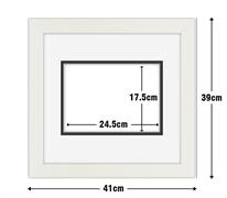 White Frame with White Mat Board DDF15.W175X245MW