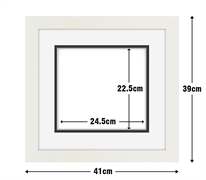 White Frame with White Mat Board DDF15.W225X245MW
