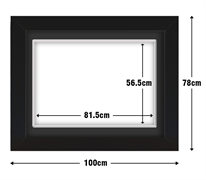 Black Frame with Black Mat Board DDF16.B565X815MB