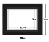 Black Frame with Black Mat Board DDF16.B590X835MB