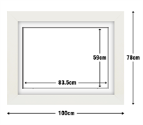 White Frame with White Mat Board DDF16.W590X835MW
