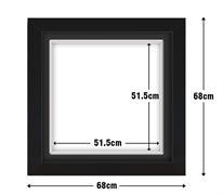 Black Frame with Black Mat Board DDF17.B515X515MB