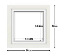 White Frame with White Mat Board DDF17.W515X515MW