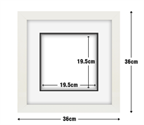 White Frame with White Mat Board DDF18.W195X195MW