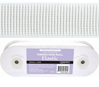 Elastic Ribbed Non-Roll - 20mm White