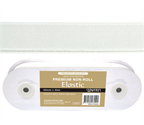 Elastic Premium Non-Roll - 20mm White 