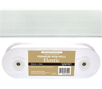 Elastic Premium Non-Roll - 25mm White
