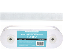 Elastic High-Density Non-Roll - 12mm White