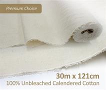 Calico 30m Roll 100% Unbleached Calendered Cotton - 48 inch width (121cm) premium choice