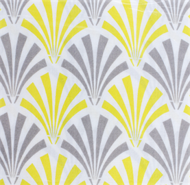 CAMELOT - Emma & Mila - Cotton Fabric - DSC Deo Yellow & Grey - 109cm wide