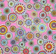 French Terry Jersey Fabric - Druck 160cm - Pink Mandalas