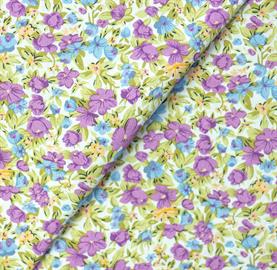 Floral Collection - 100% Cott 140Cm Width - Soft Purples