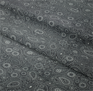 Paisley Fabric - 100% Cotton Sheeting - Black