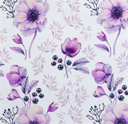 French Terry Jersey Fabric - Druck 160cm - Purple Flowers