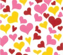 Felt Acrylic Rectangles - Printed - hearts - red  yellow  pink