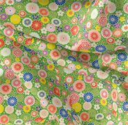 Japanese Patterns - 100% Cotton - Green Flowers