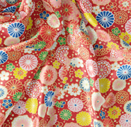 Japanese Patterns - 100% Cotton - Red Flowers