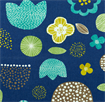 Nature - 100% Cotton - Flowers Navy