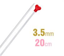 ADDI Knitting Needle 20cm X 3.50mm - aluminium heart