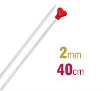 ADDI Knitting Needle 40cm X 2.00mm aluminium heart