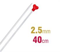 ADDI Knitting Needle 40cm X 2.50mm - aluminium heart
