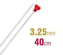 ADDI Knitting Needle 40cm X 3.25mm - aluminium heart