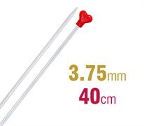 ADDI Knitting Needle 40cm X 3.75mm - aluminium heart