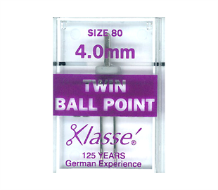 Klasse' - Twin Ball Point Size 80 - 4.0mm Machine Needles - Grey