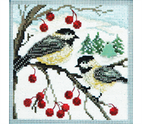 Mill Hill Button And  Bead Kit - Winter Series - Chickadee Winter