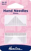 Hand Needles - Sharp 20 Pack Size 8