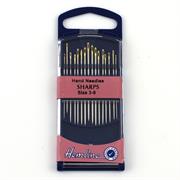 Hand Needles – Sharps – 16 pack - size 3-9 - gold-eye