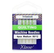Klasse Machine Needle Quilt-Titanium Size 80/12 - 4 per cassette