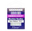 KLASSE NEEDLES - Machine Needle Embroidery Size 75/11 - 6 per cassette