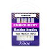 KLASSE NEEDLES - Machine Needle Embroidery-Titanium Size 80/12 - 4 per cassette