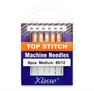 Klasse Machine Needle Topstitch Size 80/12 - 6 per cassette