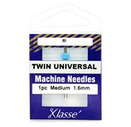Klasse Machine Needle Twin-Universal Size 80/1.6Mm - 1 per cassette