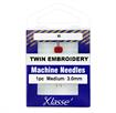 KLASSE NEEDLES - Machine Needle Twin-Embroidery Size 75/3.0Mm - 1 per cassette