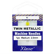 Klasse Machine Needle Twin-Metallic Size 80/2.0Mm - 1 per cassette