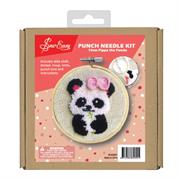 SEW EASY COLLECTION - Punch Needle Kit With Hoop (4In ) - pippa the panda