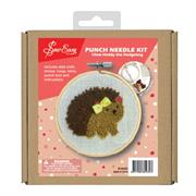 SEW EASY COLLECTION - Punch Needle Kit With Hoop (4In ) - heddy the hedgehog