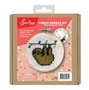 SEW EASY COLLECTION - Punch Needle Kit With Hoop (4In ) - sammy the sloth