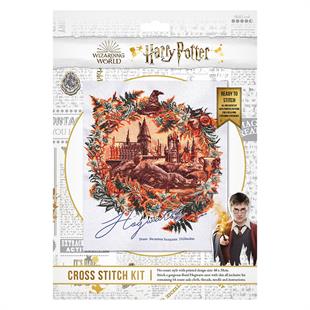 SEW EASY NEEDLECRAFT - Hogwarts Castle Sketch Floral No Count Cross Stitch - Hogwarts Castle Sketch Floral