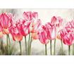 No Count Cross Stitch - Printed Aida 11 - pink tulips