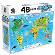 BMS - 48 Piece Jumbo Floor Puzzle - World Map