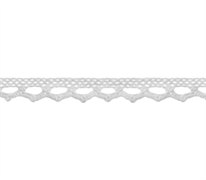 Bowtique Cotton Lace Ribbon 8mm x 5m White