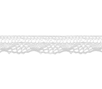 Bowtique Cotton Lace Ribbon 12mm x 5m White