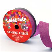 CELEBRATE - Wrapping Ribbon Glitter 23mm X 10m - rose
