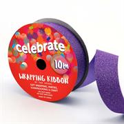 CELEBRATE - Wrapping Ribbon Glitter 23mm X 10m - purple