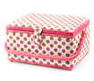 Sewing Basket Med Lint Fabric Pink And Purple Dots